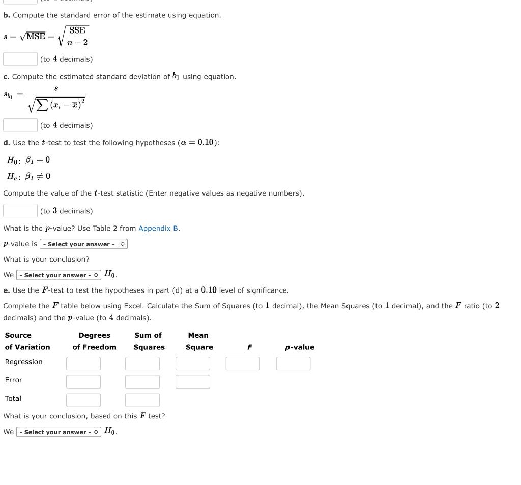 Solved Given are five observations for two variables, x and | Chegg.com