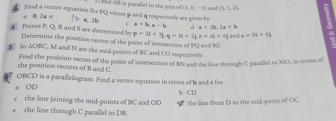 Solved Find a vector equation for PQ where p and q | Chegg.com