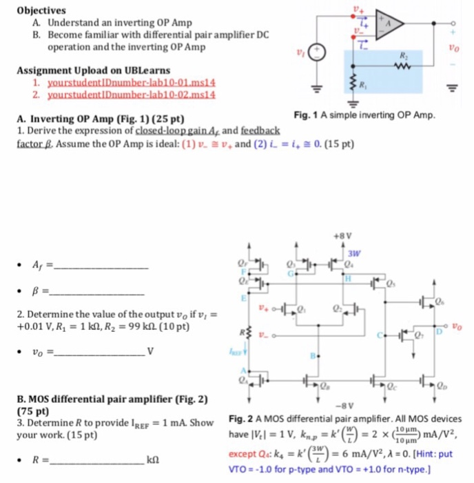 Objectives A. Understand an inverting OP Amp B. | Chegg.com