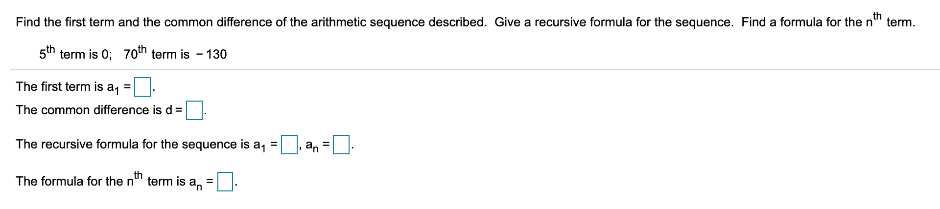 Solved th Find the first term and the common difference of | Chegg.com