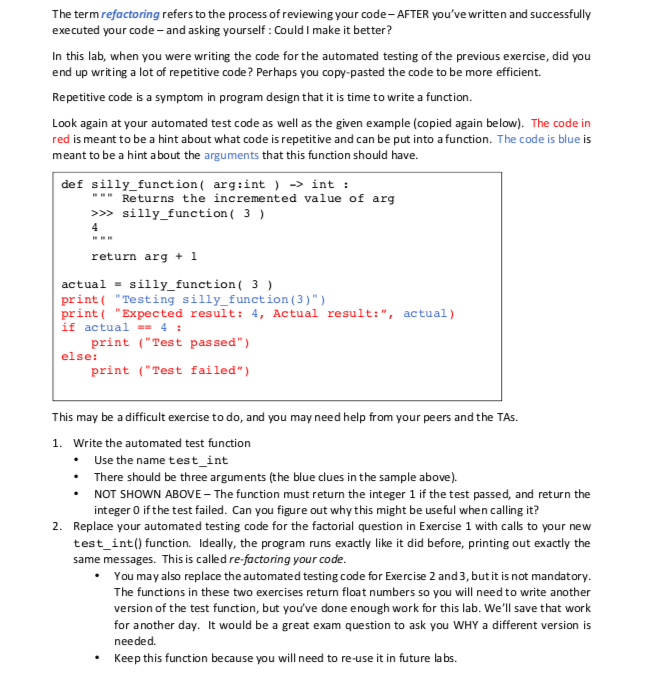 This exercise is meant to be done on python or wing | Chegg.com