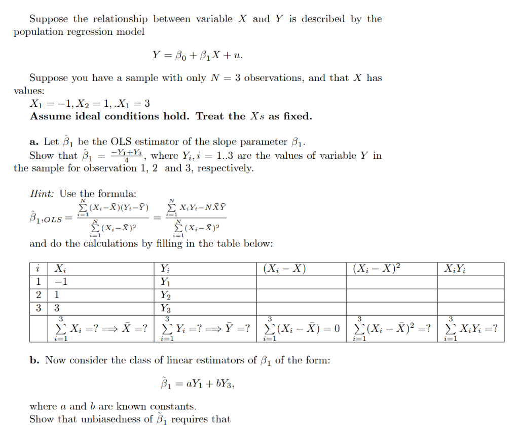Solved Suppose the relationship between variable X and Y is | Chegg.com