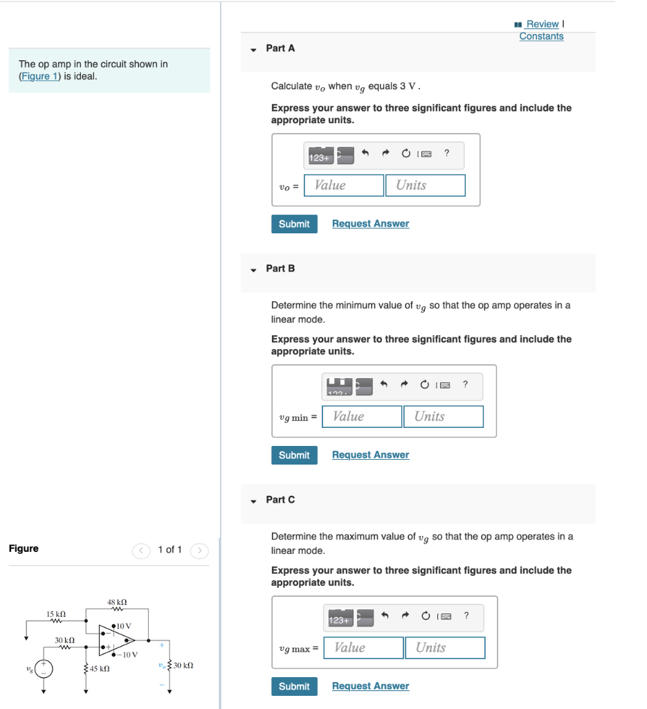 Solved The op amp in the circuit shown in is ideal. | Chegg.com