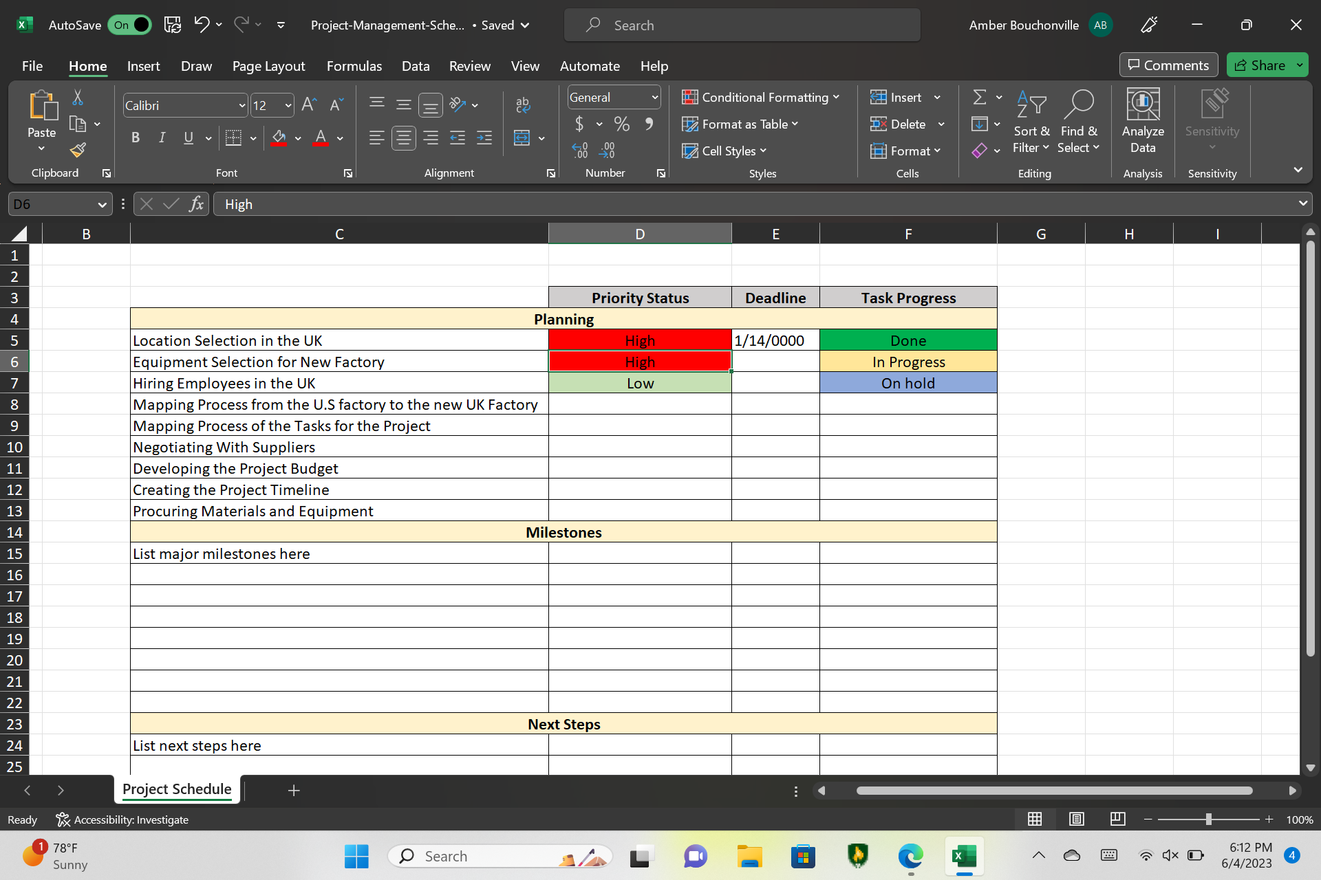 Solved For This Assignment, Create A Project Management 