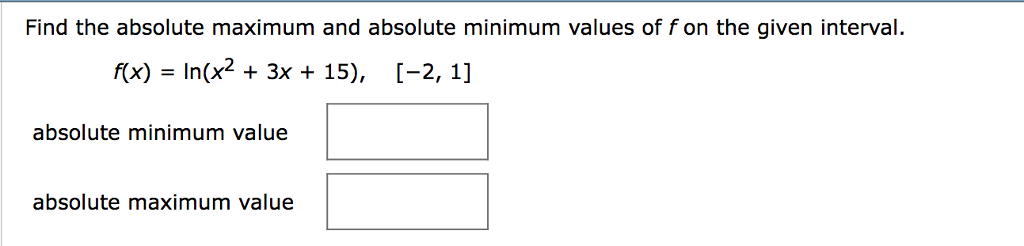 Solved Find the absolute maximum and absolute minimum values | Chegg.com