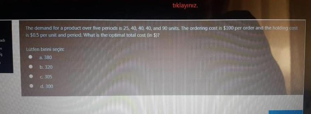 Solved T klay n z The Demand For A Product Over Five Chegg