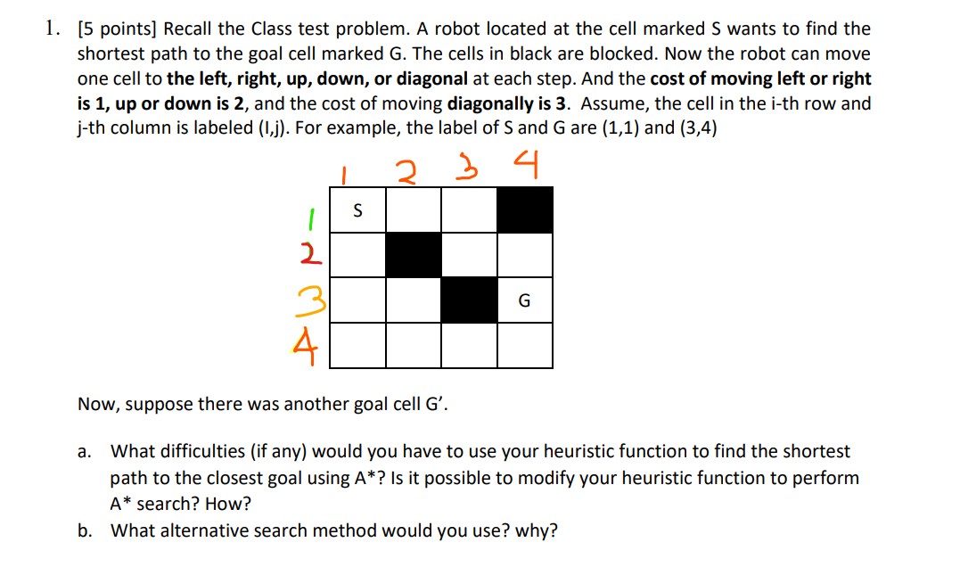 Solved [5 points] Recall the Class test problem. A robot | Chegg.com