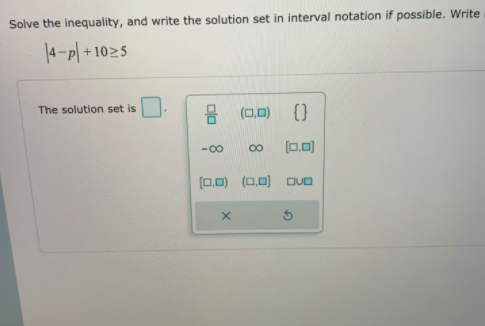 Solved Solve the inequality, and write the solution set in | Chegg.com