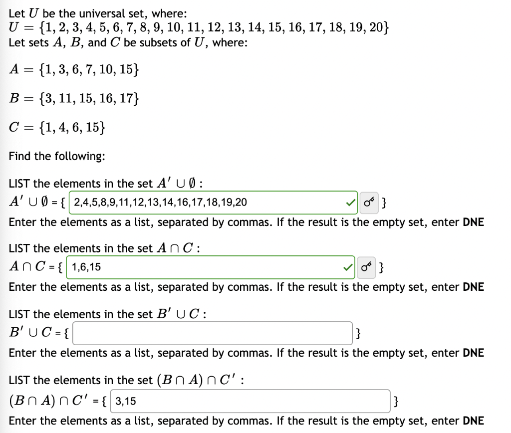 Solved Let U be the universal set, where: U = {1, 2, 3, 4, | Chegg.com