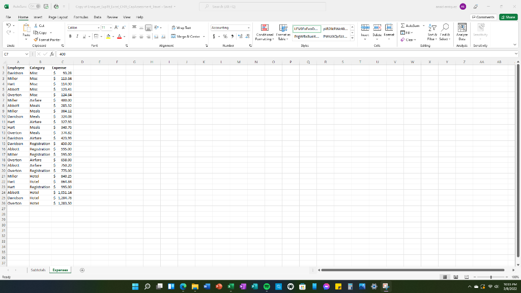 Grader - Instructions Excel 2019 Project Grader - | Chegg.com