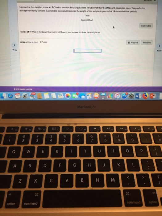 Spencer inc. has decided to use an RChart to monitor