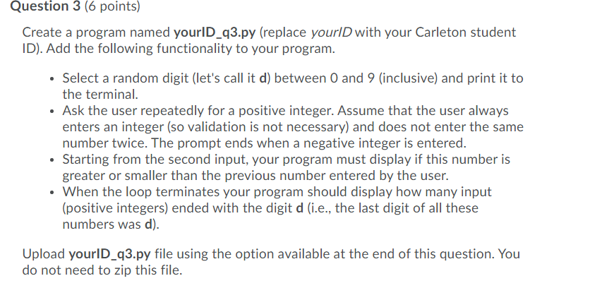 Solved Question 3 (6 points) Create a program named | Chegg.com