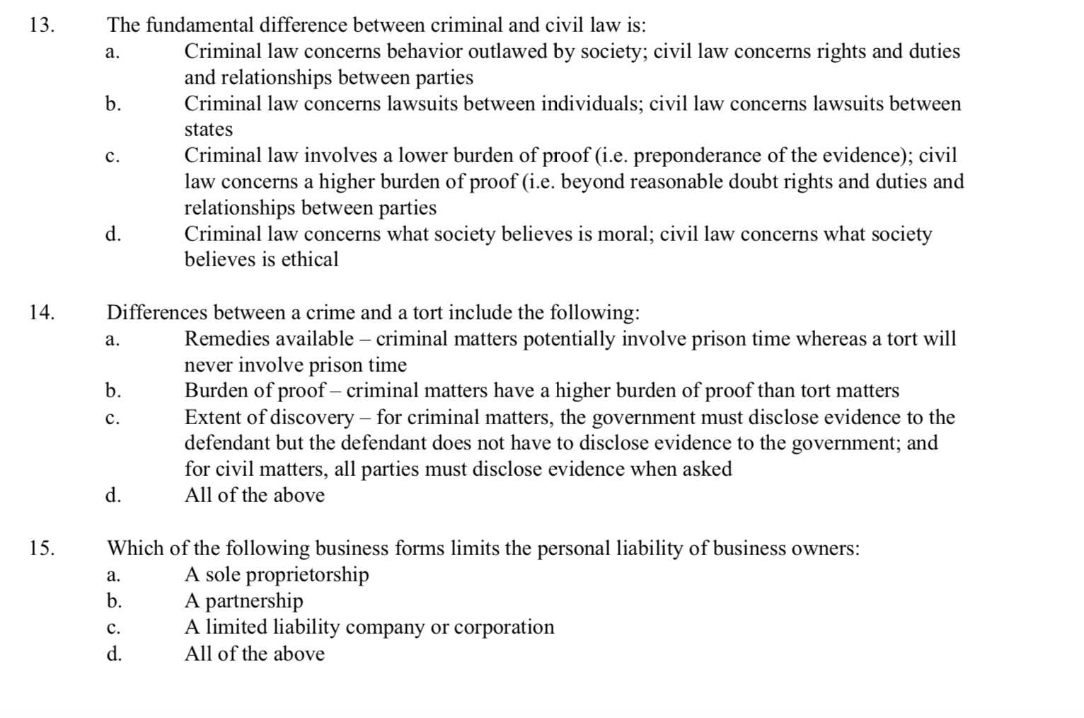 solved-13-a-the-fundamental-difference-between-criminal-chegg