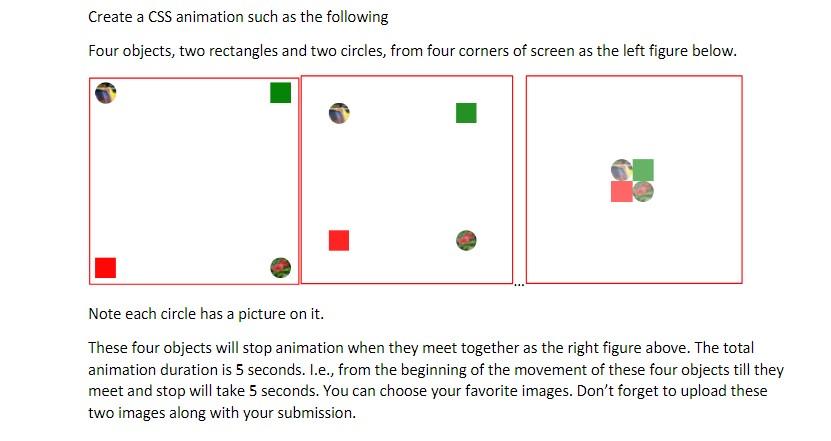 Solved Create a CSS animation such as the following Four 