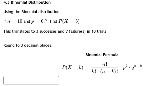 Solved 4.3 Binomial Distribution Name: 4. In the 2013