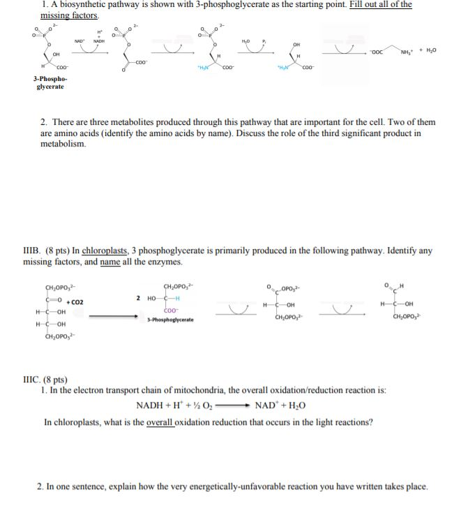 Solved 1. A biosynthetic pathway is shown with | Chegg.com