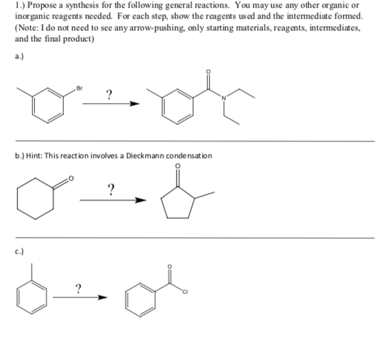 Solved Propose a synthesis for the following general | Chegg.com