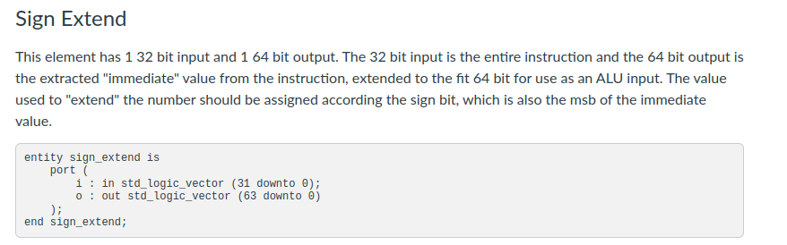 Solved Sign Extend This element has 1 32 bit input and 1 64 | Chegg.com