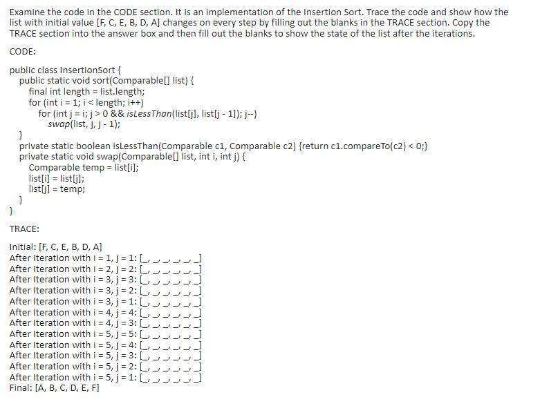 Solved Examine the code in the CODE section. It is an | Chegg.com
