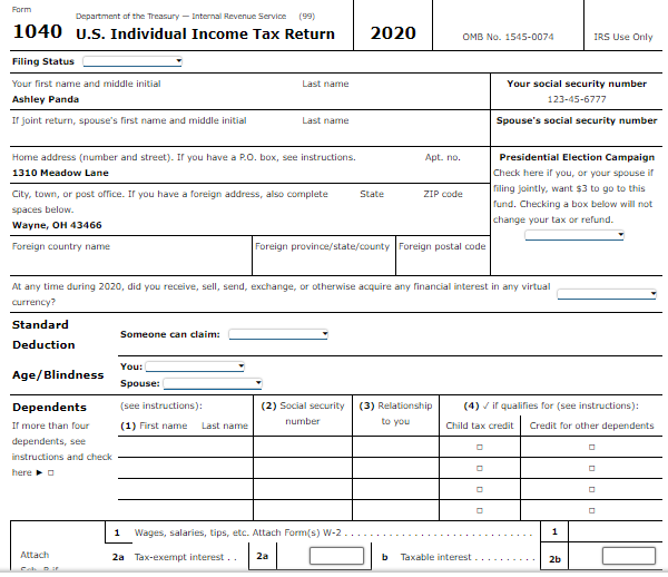 Solved Ashley Panda lives at 1310 Meadow Lane, Wayne, OH