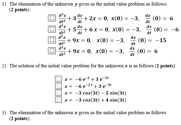 Solved Problem #1 Solve the initial value problem for a | Chegg.com