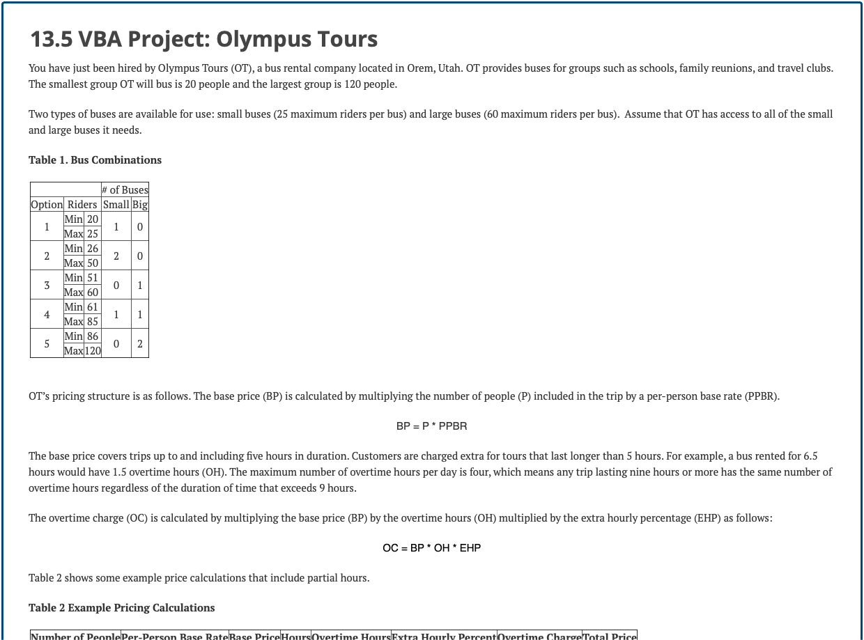 13 5 VBA Project Olympus Tours You Have Just Been Chegg
