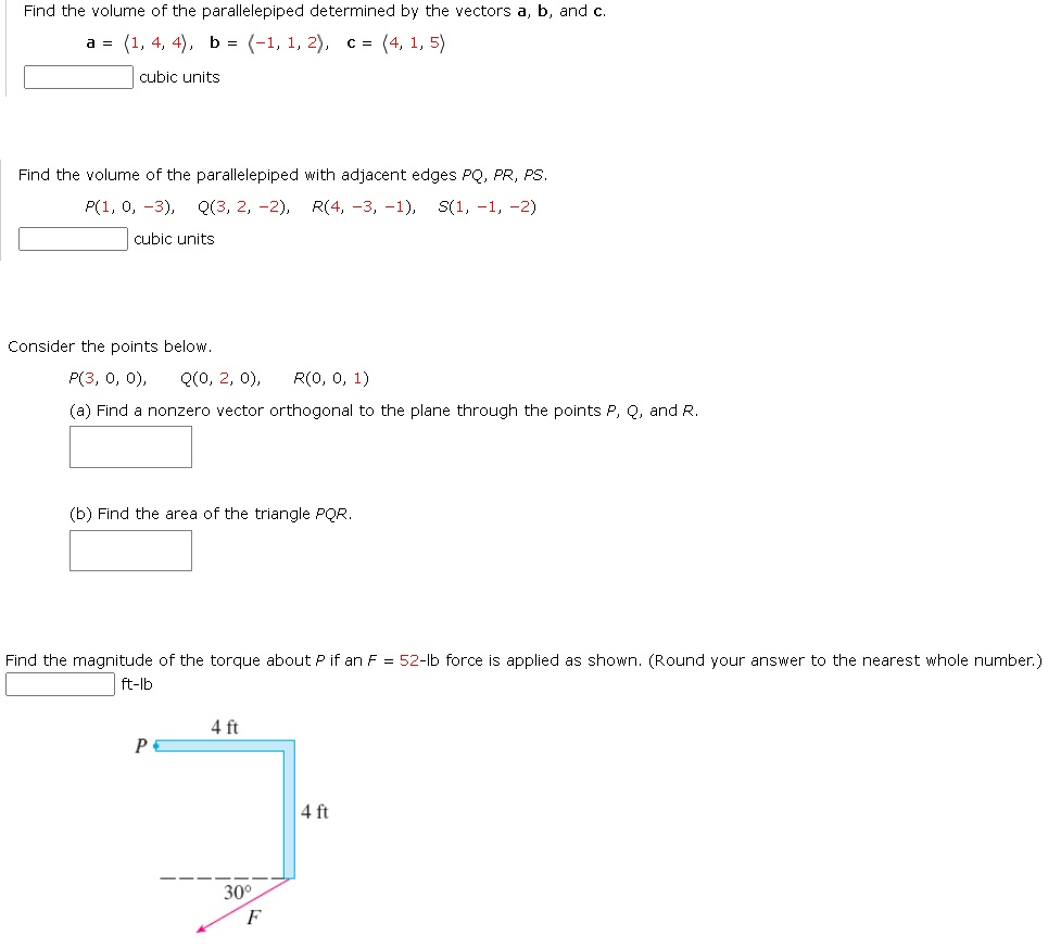 Solved Find The Volume Of The Parallelepiped Determined By | Chegg.com