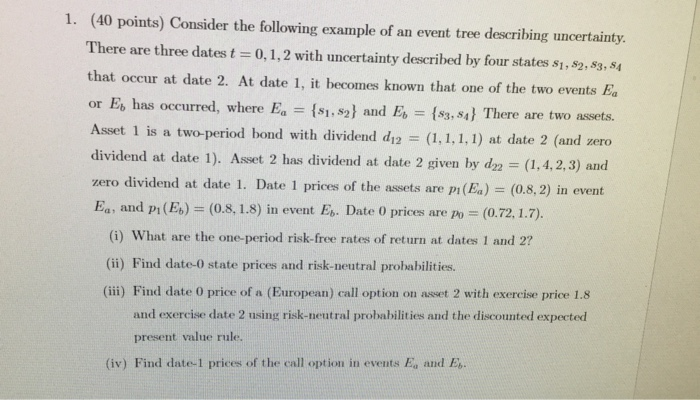1. (40 points) Consider the following example of an | Chegg.com