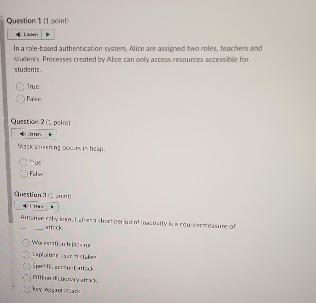 Solved in a role based authentication system alice are chegg