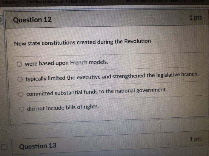 Solved Chapter 6 American History Pt.1 Question 12 1 Pts New | Chegg.com