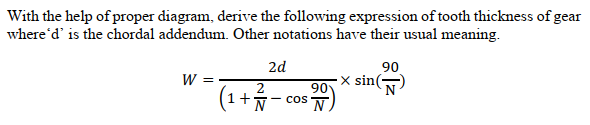 Solved With the help of proper diagram, derive the following | Chegg.com