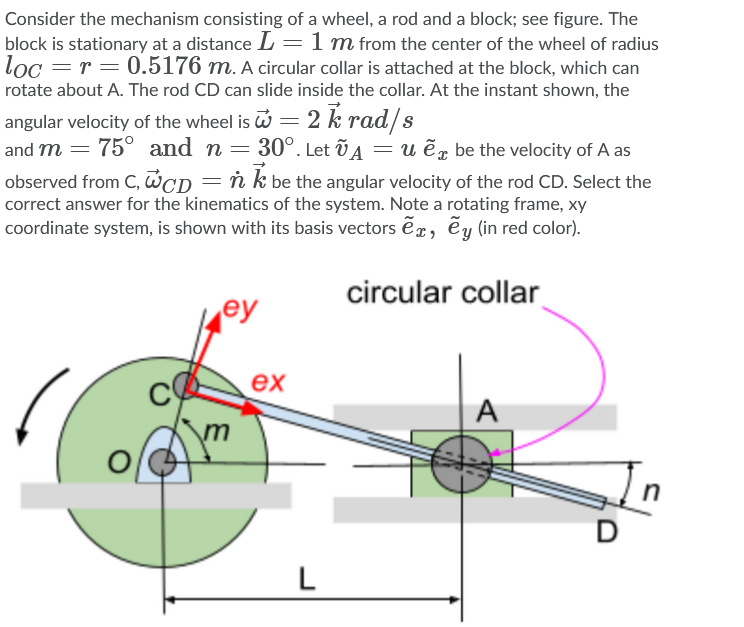 Solved Consider the mechanism consisting of a wheel, a rod | Chegg.com
