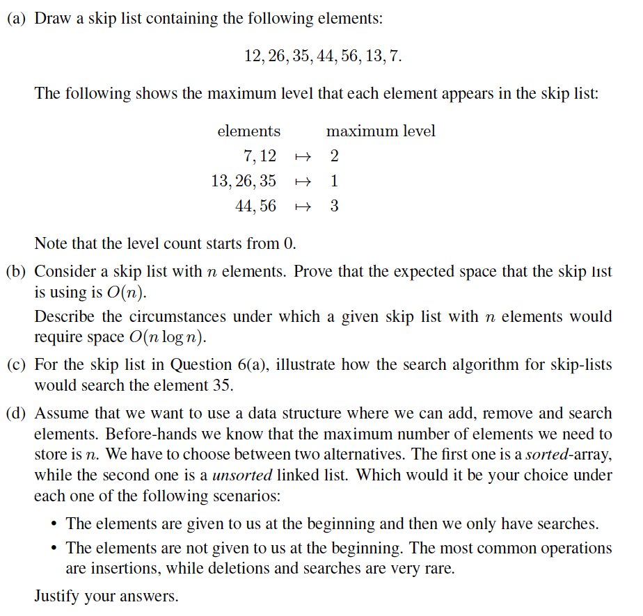 solved-a-draw-a-skip-list-containing-the-following-chegg