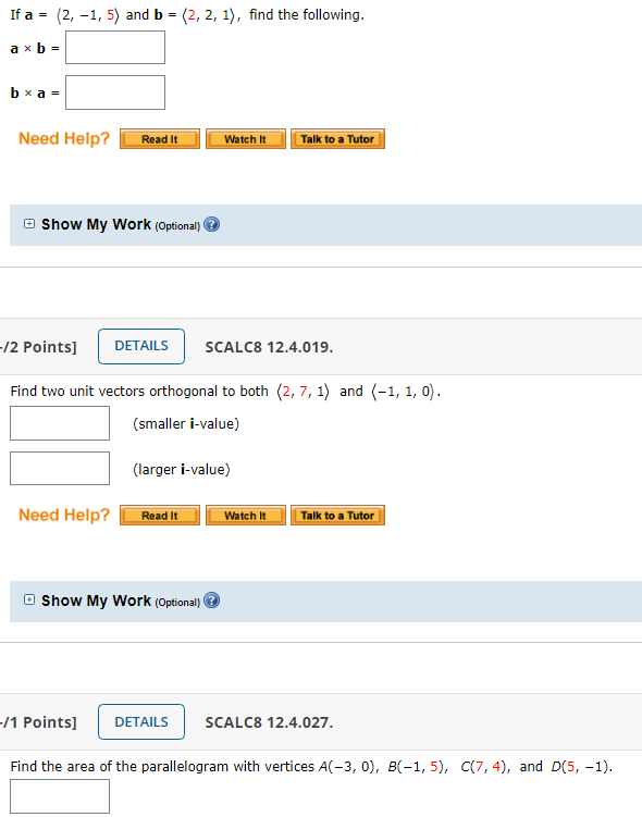 Solved If a = (2, -1, 5) and b = (2, 2, 1), find the | Chegg.com