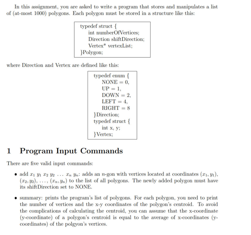 Solved In this assignment, you are asked to write a program | Chegg.com