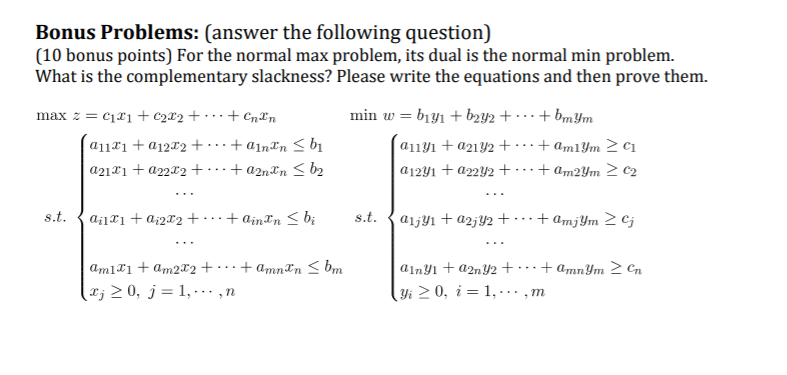 Solved Bonus Problems: (answer the following question) (10 | Chegg.com