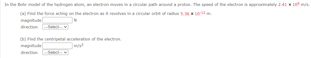 Solved In the Bohr model of the hydrogen atom, an electron | Chegg.com