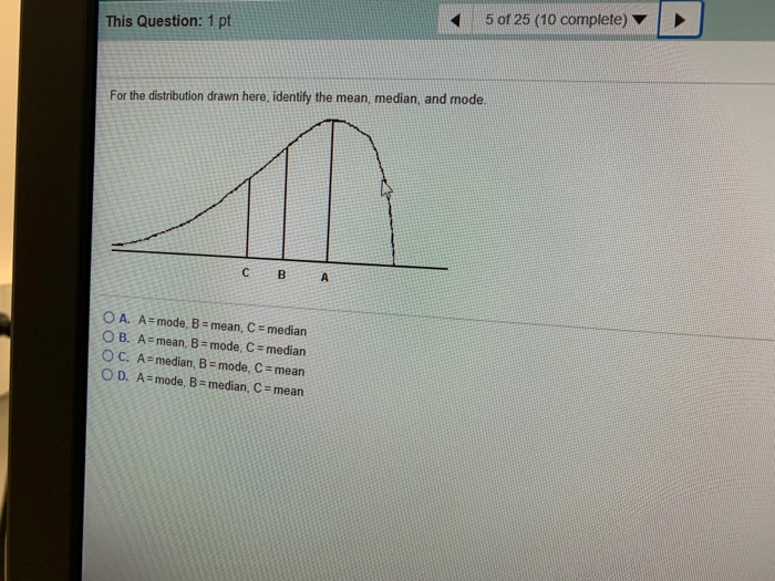 Solved 5 of 25 (10 complete) This Question: 1 pt For the | Chegg.com