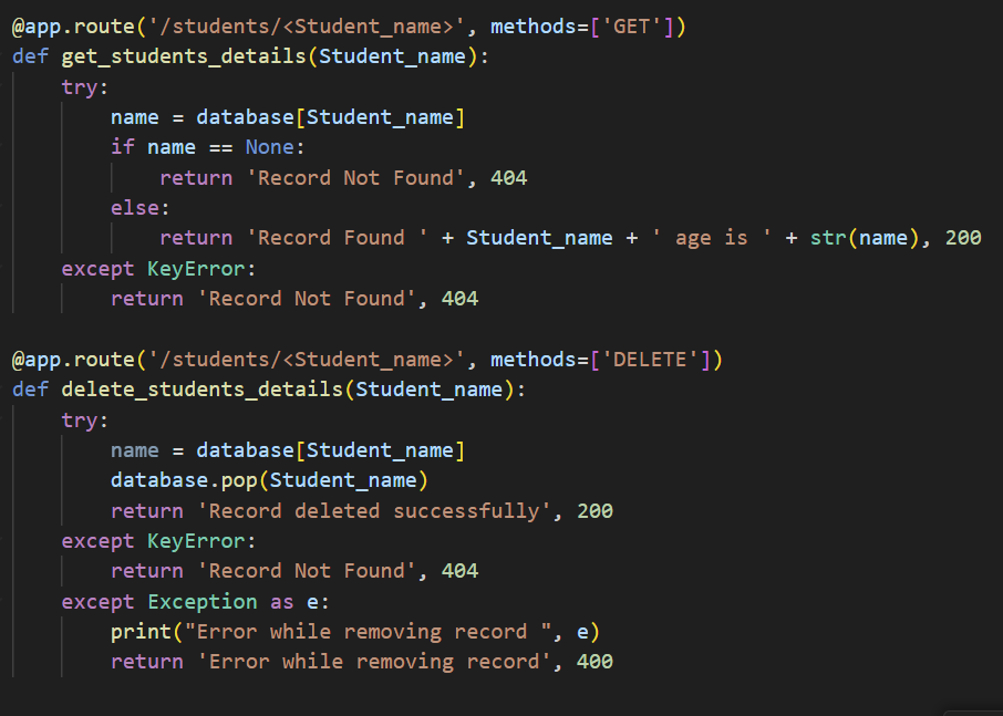 Solved When working with http://localhost:5000/students in | Chegg.com