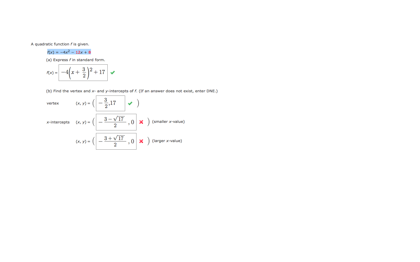 Solved A Quadratic Function F Is Given F X 2x2 28x