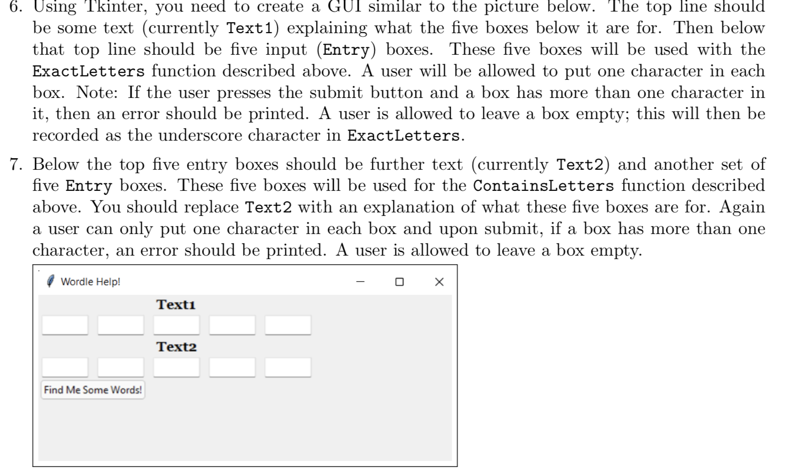 Solved 6. Using Tkinter, you need to create a GUI similar to | Chegg.com