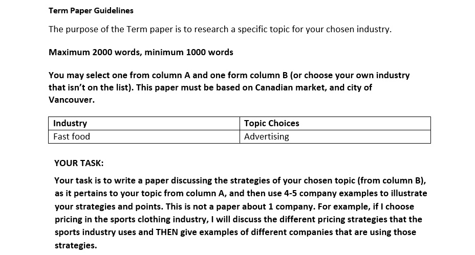 purpose term paper
