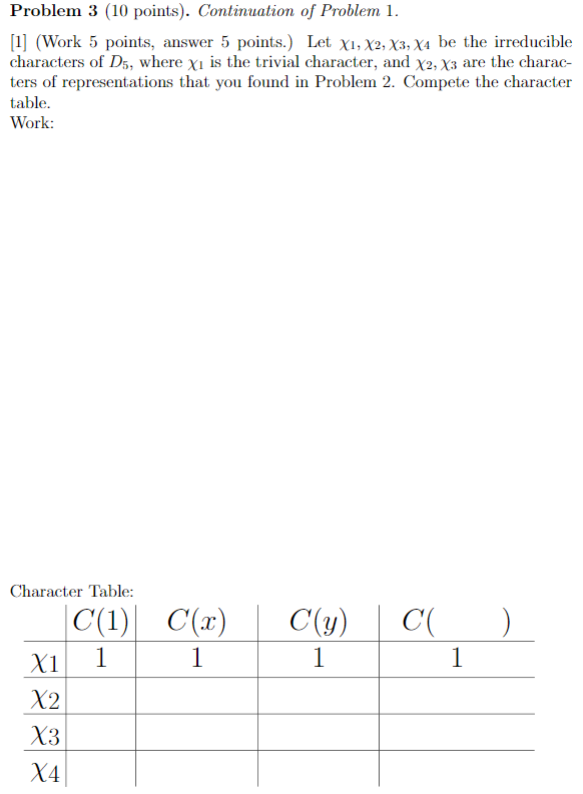 Solved Problem 3 (10 points). Continuation of Problem 1. [1] | Chegg.com