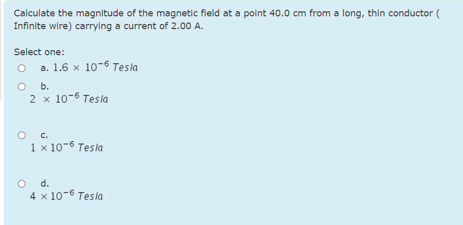 Solved Calculate the magnitude of the magnetic field at a | Chegg.com