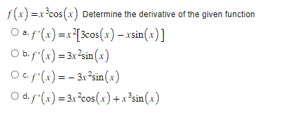 find the derivative of sin(x) 3 with respect to cos(x) 3