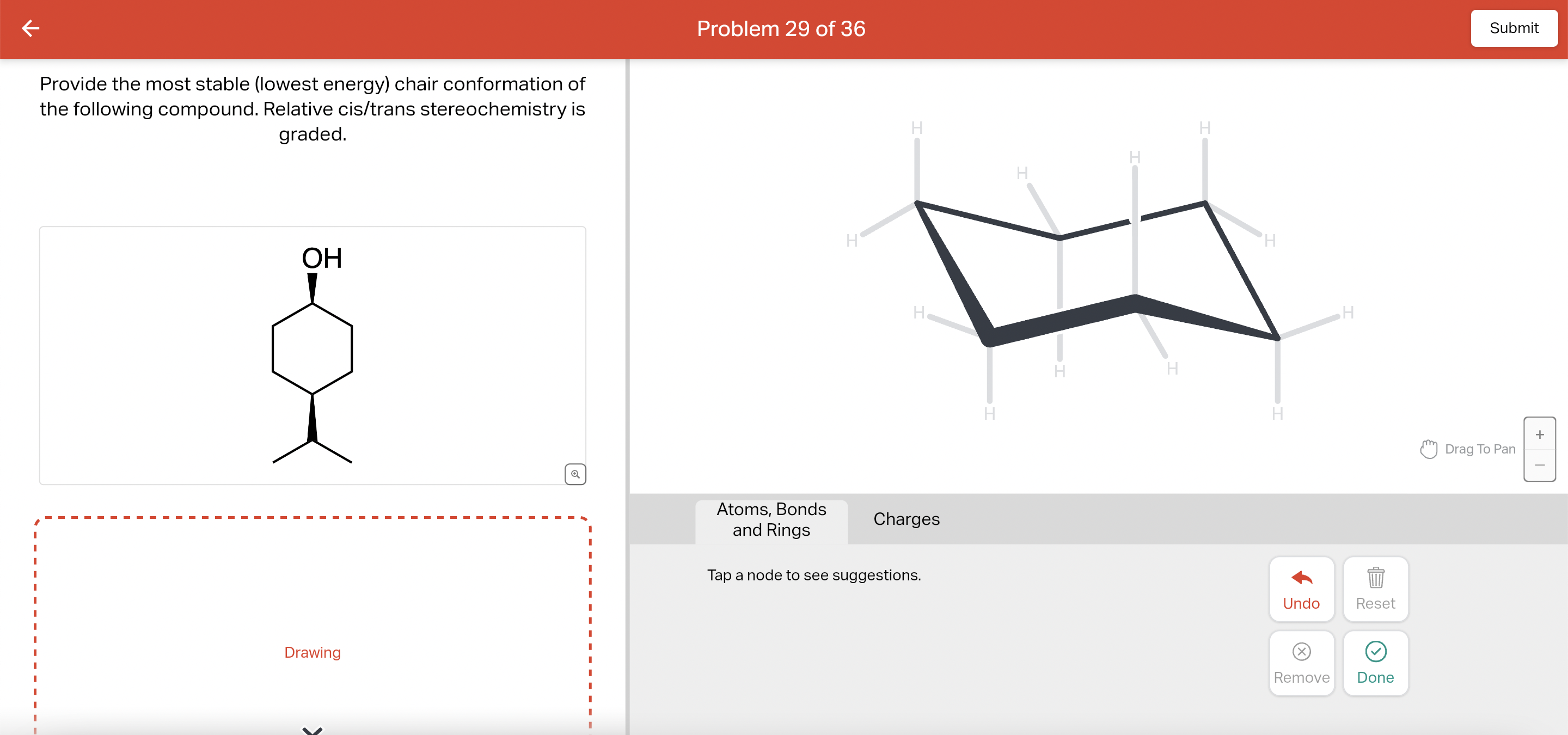 Solved Problem 29 of 36 Provide the most stable (lowest | Chegg.com