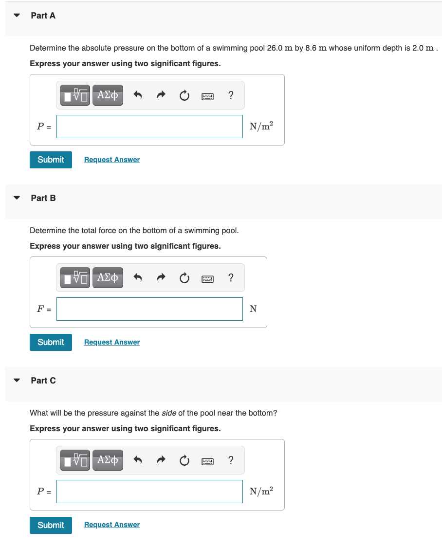 Solved Determine the absolute pressure on the bottom of a