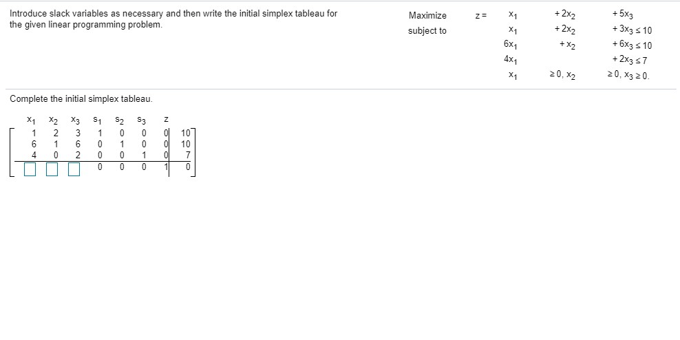 Solved Introduce slack variables as necessary and then write | Chegg.com