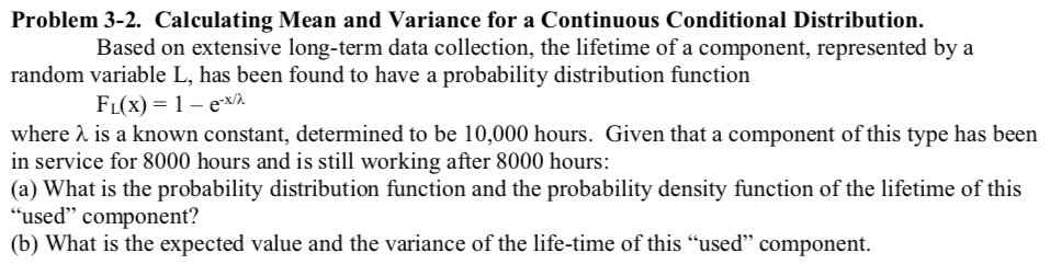 Solved Problem 3-2. Calculating Mean and Variance for a | Chegg.com