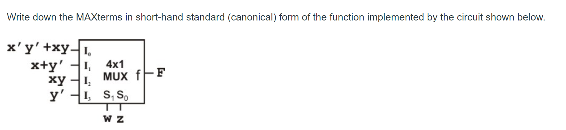 Solved Write down the MAXterms in short-hand standard | Chegg.com